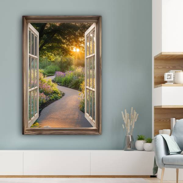 LEINWANDBILD Fensterblick 80 x 120 cm