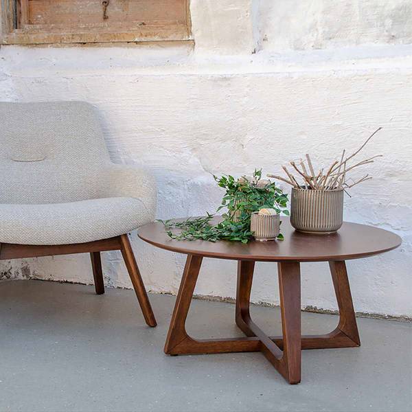 Couchtisch Hello Braun - Holz teilmassiv - 75 x 36 x 75 cm