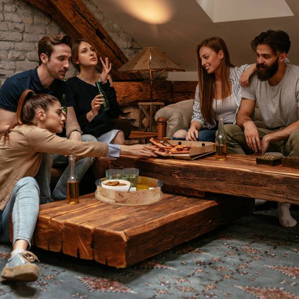 Plateau de service Noir - Marron - Fer - 35 x 8 x 35 cm