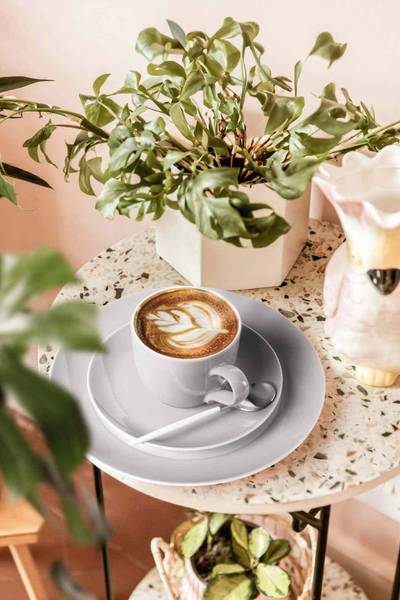 Espressotasse mit Untertasse Grau