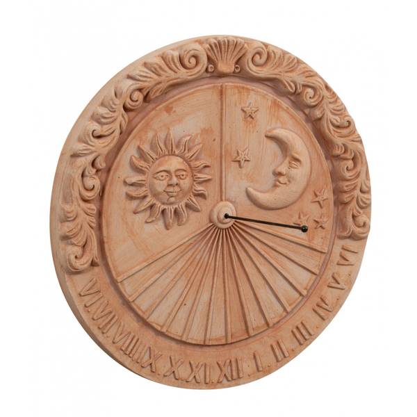 Sonnenuhr SONNE MOND Braun - Terracotta - 6 x 53 x 53 cm