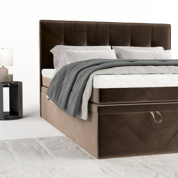 Boxspringbett ARIVO mit Stauraum Paros Braun - Liegefläche Breite: 140 cm