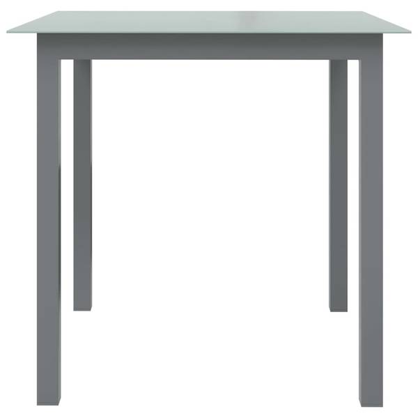 Gartentisch 3008682 Grau - Aluminium - Klarglas - 80 x 74 x 80 cm