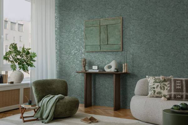 Vliestapete 790465-GU Grün - Textil - 53 x 1 x 1005 cm