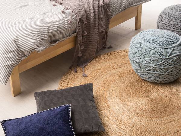 Teppich ERENCE Beige - Naturfaser - 140 x 140 x 140 cm