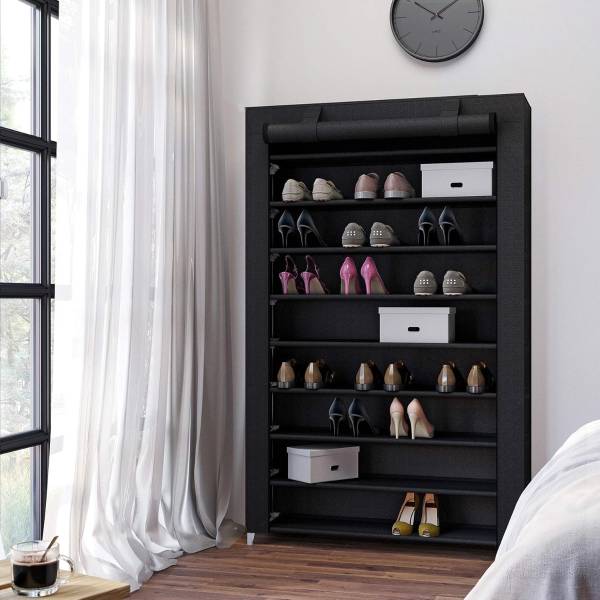 Schuhregal 100653 Schwarz - Stahl - 98 x 16 x 15 cm