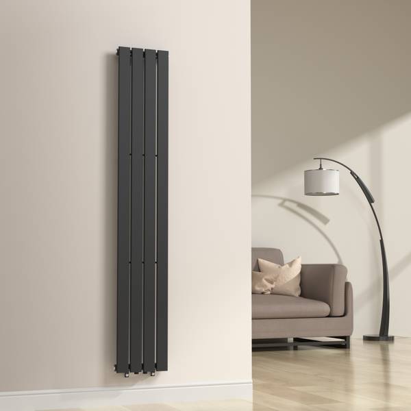 Designradiator Nore zwart - staal - 30 x 180 x 30 cm
