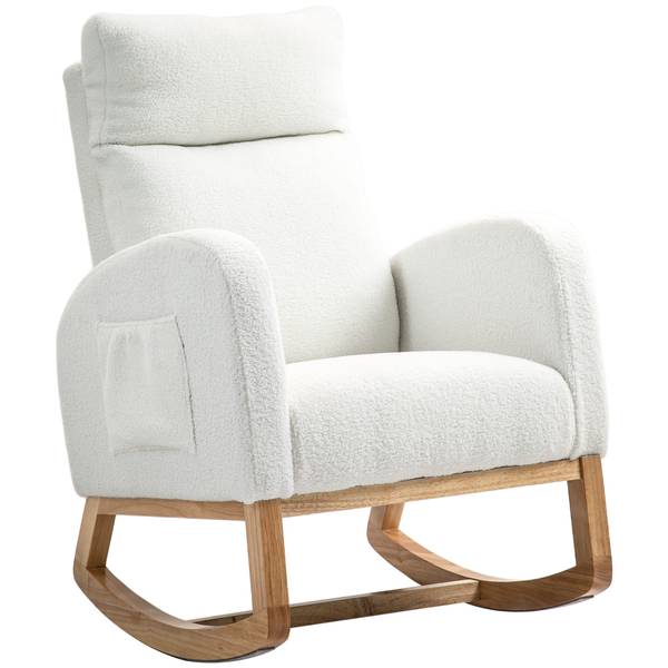 Schaukelstuhl 83B-112V00CW Weiß - Textil - 96 x 107 x 70 cm