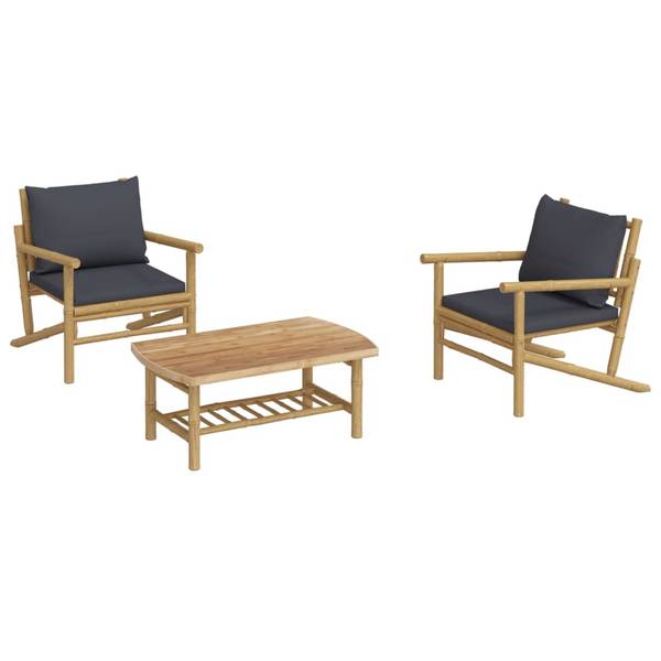 Garten Lounge Set 3028695-3 (3-teilig) Braun - Dunkelgrau - Grau