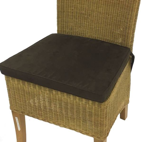 6er Set Sitzpolster LARISSA Microfaser Braun - Microfaser - 46 x 4 x 42 cm