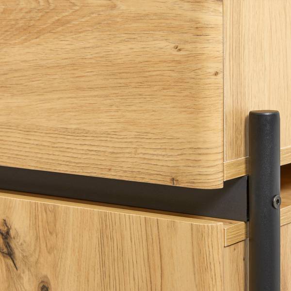 TV-Element JASMINA Schwarz - Braun - Metall - Holz teilmassiv - 175 x 54 x 42 cm