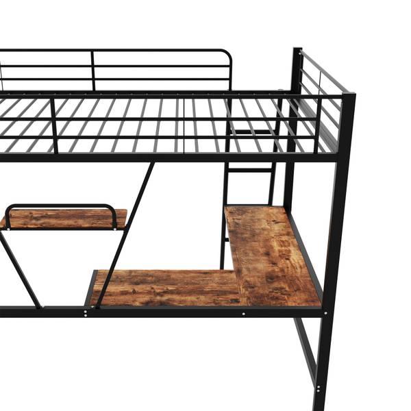 Hochbett-O2218 Schwarz - Metall - 149 x 181 x 205 cm