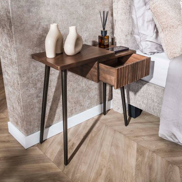 Nachttisch CARVE Braun - Holzwerkstoff - 60 x 61 x 30 cm