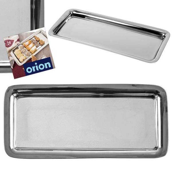 Serviertablett 153495 Silber - Edelstahl - 18 x 2 x 40 cm