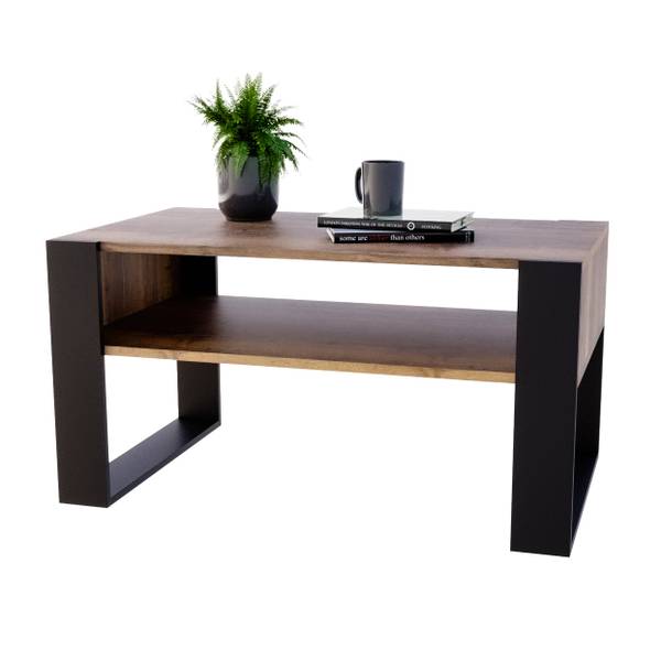 Couchtisch KARO 92 Schwarz - Braun - Holzwerkstoff - 92 x 45 x 54 cm