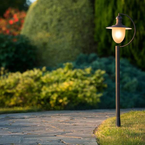 Lanterne / lampadaire exterieur ARUBA Marron - Acier - 25 x 110 x 29 cm
