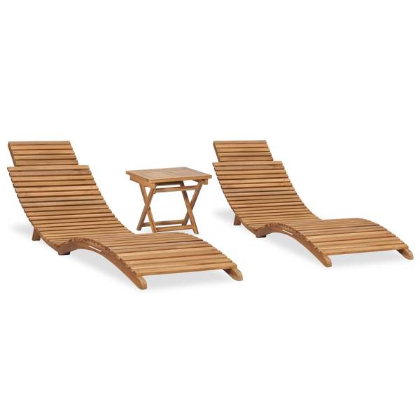 Garten-Lounge-Set 3059960 (3-teilig) Braun - Teakholz - 50 x 55 x 175 cm