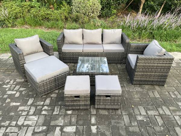 Loungegruppe C(7er-Set) Grau - Webstoff - 177 x 66 x 65 cm