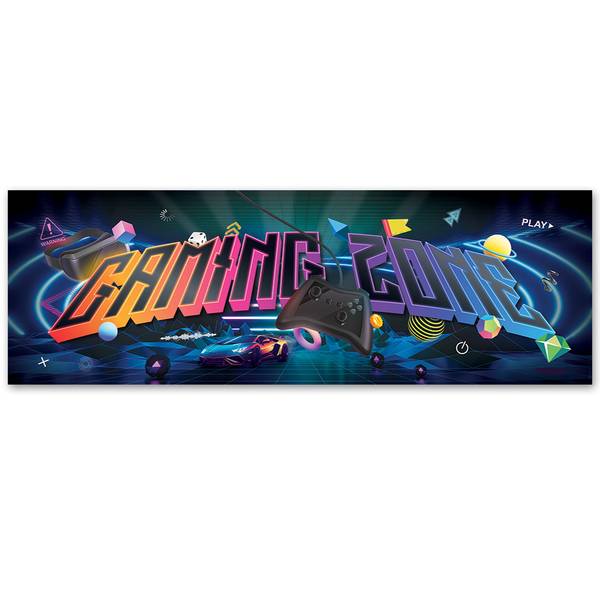 Tableau déco inscription gaming zone 90 x 30 cm
