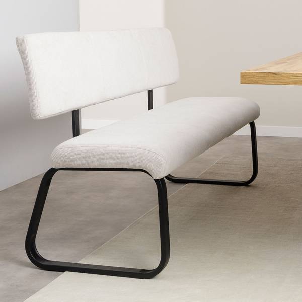Esszimmerbank VILAS Weiß - Textil - 135 x 87 x 56 cm