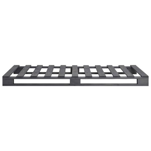 Bettgestell DE653 Grau - Massivholz - 100 x 14 x 100 cm