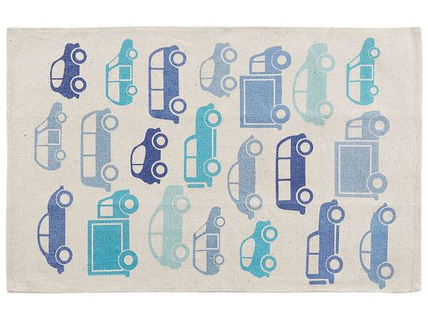 Tapis enfant MADURAJ Beige - Bleu - Fibres naturelles - 60 x 60 x 90 cm