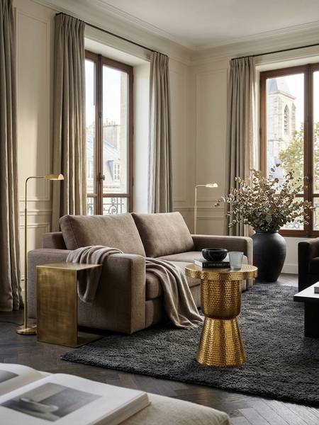 Beistelltisch ENNS Gold - Aluminium - 43 x 59 x 43 cm