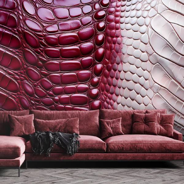 Papier peint, Peau de serpent rouge 150 x 105 cm