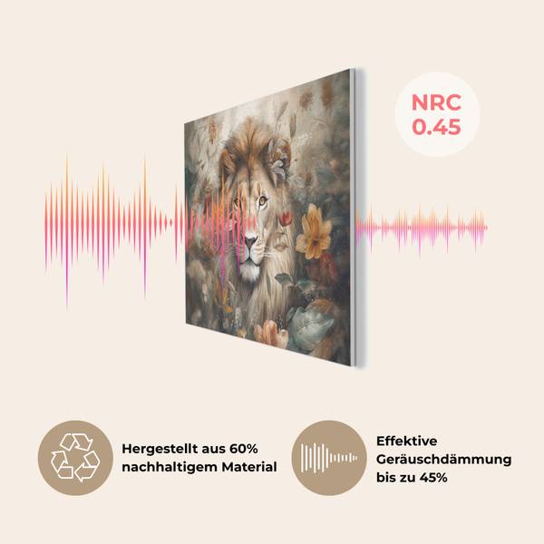 AKUSTIKBILD Löwe 80 x 60 cm