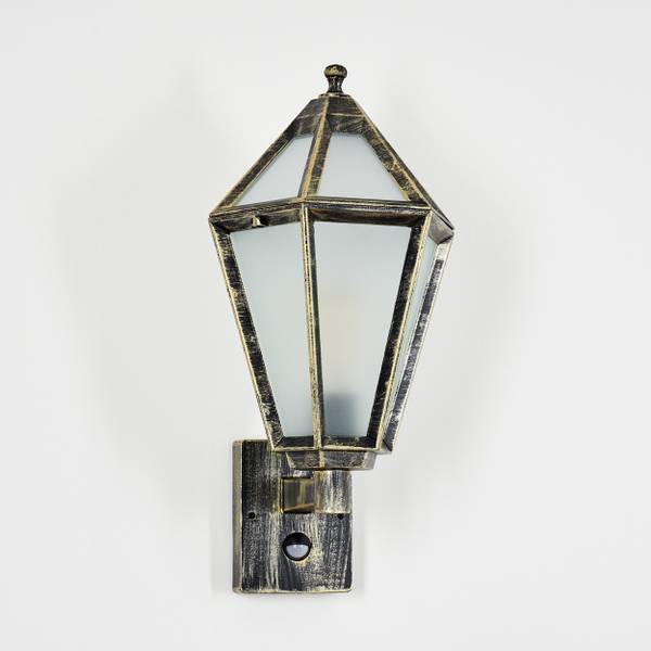 Außenwandleuchte Mondavio Schwarz - Gold - Weiß - 24 x 24 cm