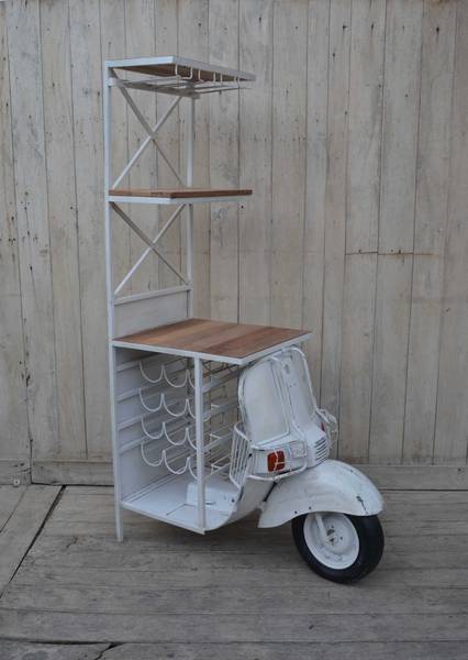 Weinregal SCOOTERWHITE24 Weiß - Holzwerkstoff - 50 x 180 x 102 cm