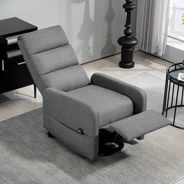 Fernsehsessel 713-192V90CG Grau - Leinen - Polyester - 62 x 105 x 87 cm
