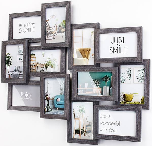 Bilderrahmen Collage BIG GREY Grau - Holzwerkstoff - 61 x 2 x 54 cm