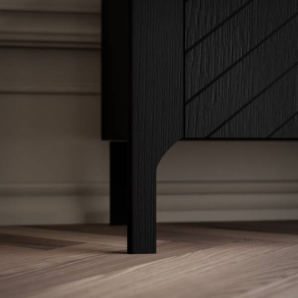 TV-Lowboard LUMI 135 cm Schwarz