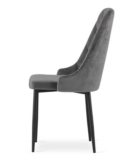 Esszimmerstuhl Celeste (4er Set) Grau - Metall - 56 x 93 x 48 cm