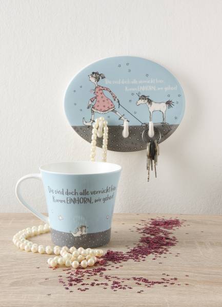 Tasse Die sind doch alle verrückt Blau - Porzellan - 10 x 10 x 13 cm
