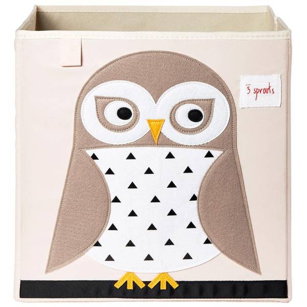 Spielzeug-Aufbewahrungsbox Eule Tiny Beige - Textil - 33 x 33 x 33 cm