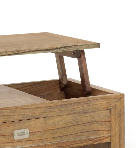 COUCHTISCH AUS HOLZ BRAUN  L 110 cm Braun - Holz teilmassiv - 110 x 45 x 55 cm