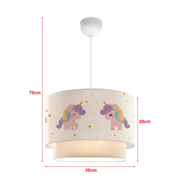 Suspension Lurgan pour enfant E27 Blanc - Polyester - Polyester-PVC - 30 x 70 x 30 cm