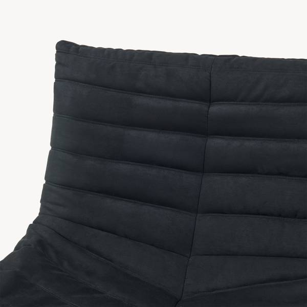Bodensessel Kodsø Schwarz - Kunstleder - Textil