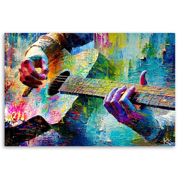 Wandbild gitarre musik 90 x 60 cm