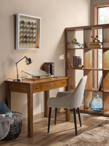 SCHREIBTISCH AUS HOLZ BRAUN L 110 cm Braun - Holz teilmassiv - 110 x 80 x 55 cm