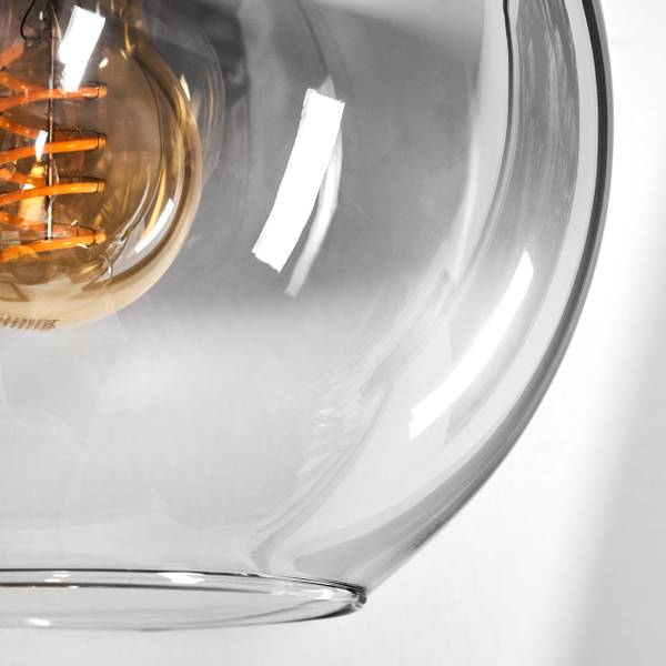 Stehlampe Cesaro Grau - Aluminium - Klarglas - Marmor - 101 x 185 x 72 cm