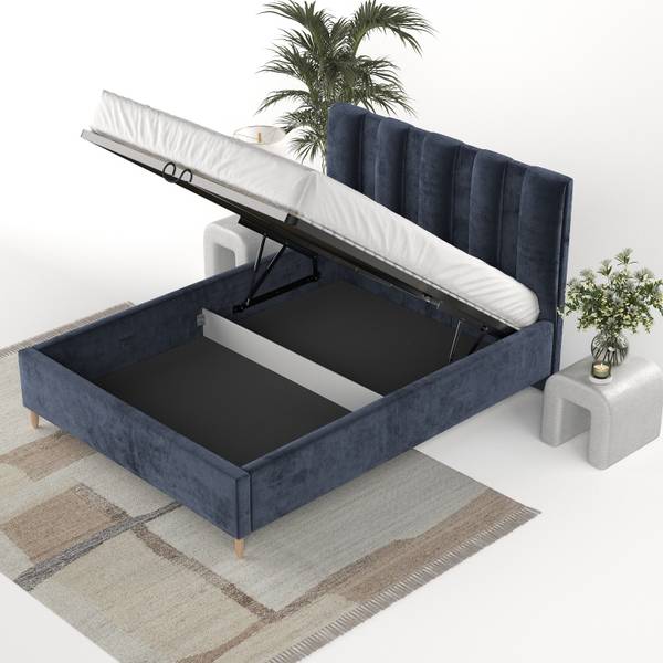 Polsterbett LOOM mit Stauraum Lotta Marineblau - Liegefläche Breite: 160 cm