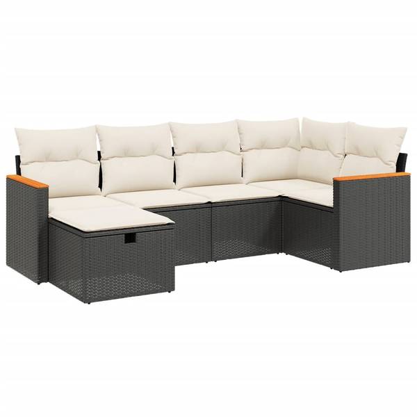 Salon de jardin 3036563-1 (lot de 6) Noir - Crème - Blanc