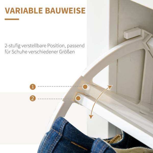Schuhschrank 837-062V90WT Multicolor - Weiß - 72 x 80 cm
