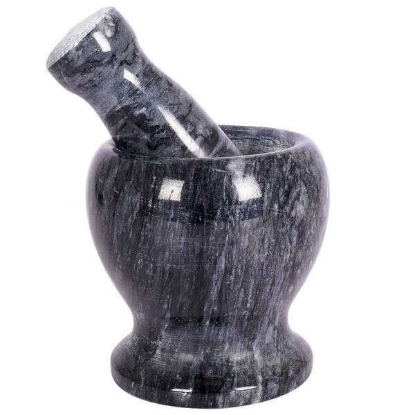 Mörser mit Stößel 259128 Grau - Granit - 11 x 11 x 11 cm