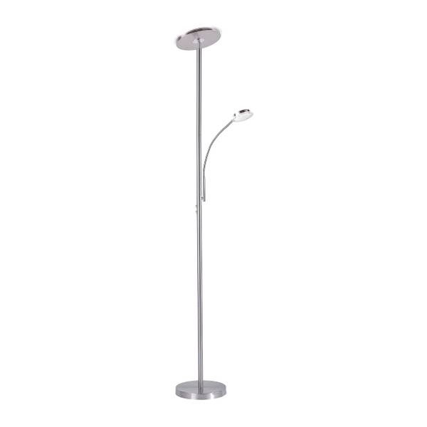 LED Deckenfluter HANS rund Silber - Metall - 57 x 193 x 57 cm