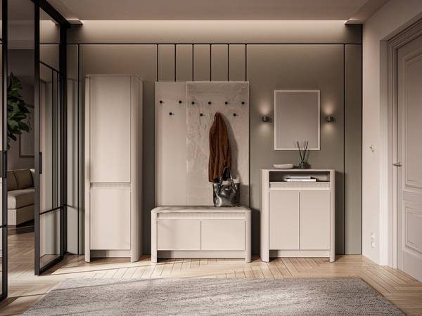 Kleiderschrank Crupet Grau - Holzwerkstoff - 55 x 190 x 34 cm