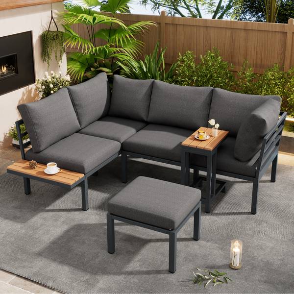 Gartenmöbel-Set MorandiEve Grau - Polyester - 144 x 66 x 190 cm